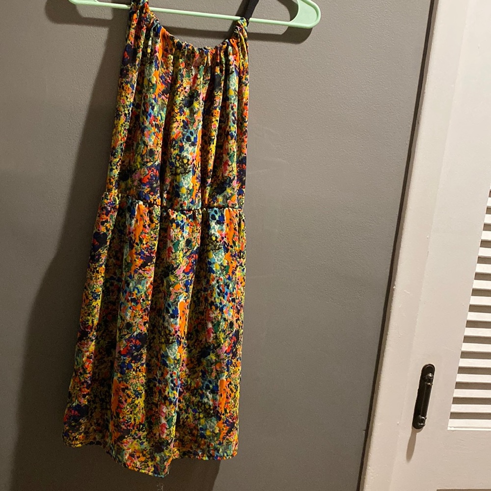 My Story backless floral mini dress